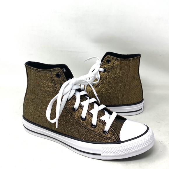 Converse Chuck Taylor Shoes Black Gold Canvas Kid Women Casual Sneakers A05388F - Picture 4 of 9